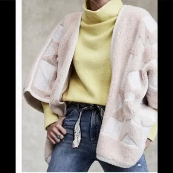 NEW Free People Sherpa Wrap Cardigan Size M - Picture 3 of 7